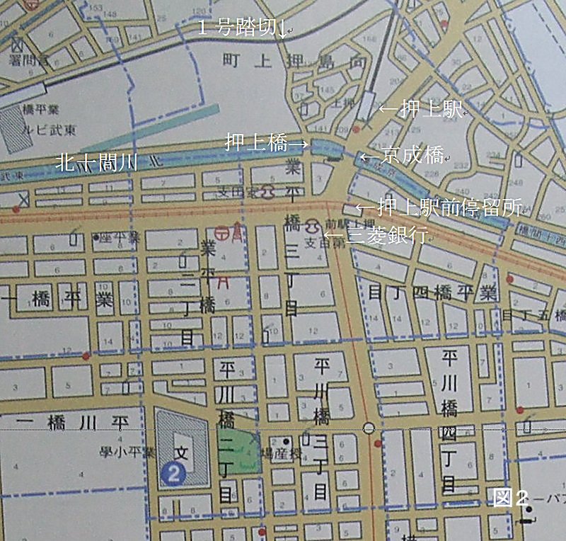 昭和16年発行の「戦前東京散歩」(人文社)掲載の地図を抜粋(戦前の地図には三菱銀行の位置に第百銀行と記されています)'' 昭和16年発行の「戦前東京散歩」(人文社)掲載の地図を抜粋(戦前の地図には三菱銀行の位置に第百銀行と記されています)''