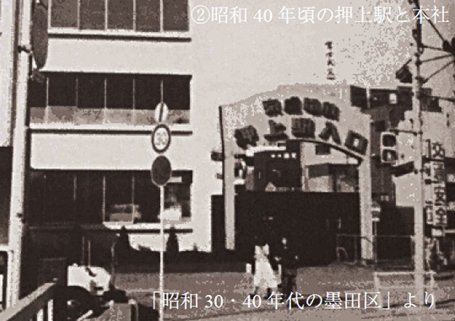 昭和40年頃の押上駅と京成本社'' 昭和40年頃の押上駅と京成本社''